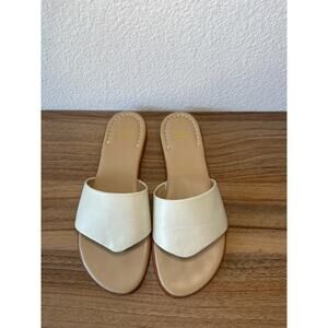 Johnston & Murphy White Leather Slide Sandals – Women’s Size 7